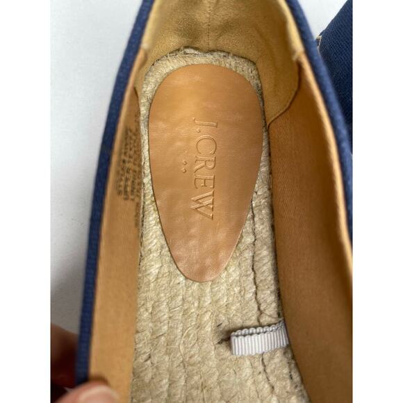 J. Crew Color block Canvas Cap Toe Slip-On Espadrilles Size 8.5 New Navy/Pink - Picture 4 of 8